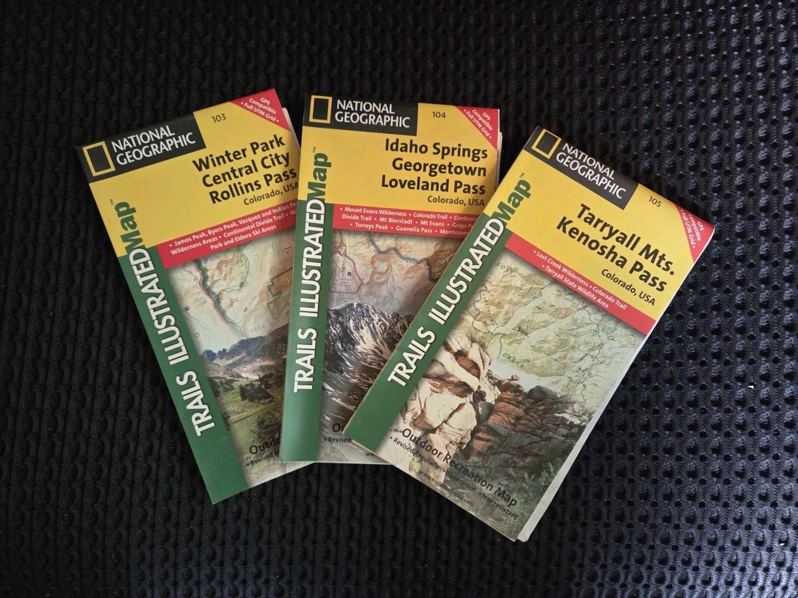 3 National Geographic Trail Maps  Winter Park, Idaho Springs, Kenosha Pass