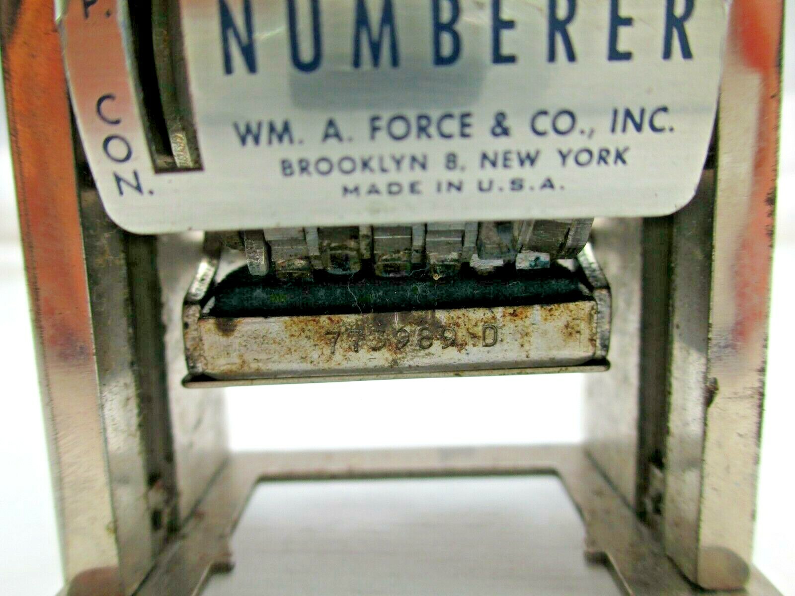 Vintage The Force Model 150 Automatic Numberer Machine Stamp 597E