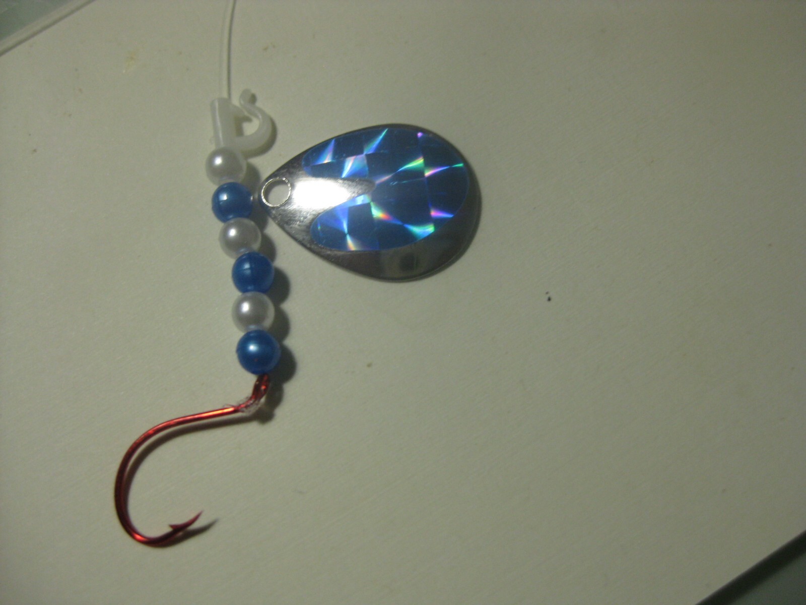 Walleye 1 Hook Spinner Rigs ( Blue Holographic)