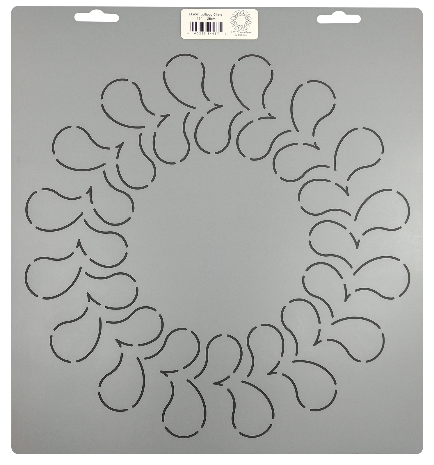 Quilting Stencil Feather Quilt Pattern 11" Circle Block Feathered Motif Template