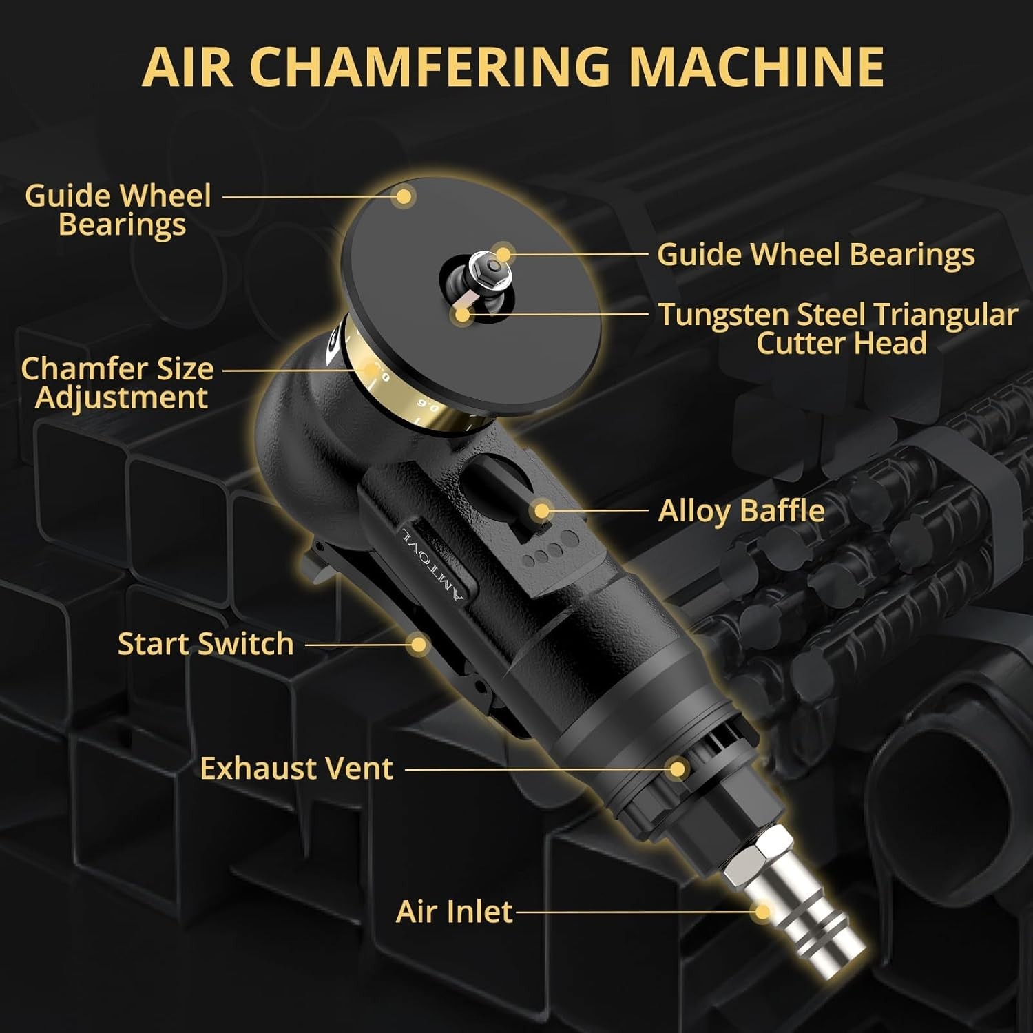 Pneumatic Chamfering Machine - 10 R & 10 C Blades Included