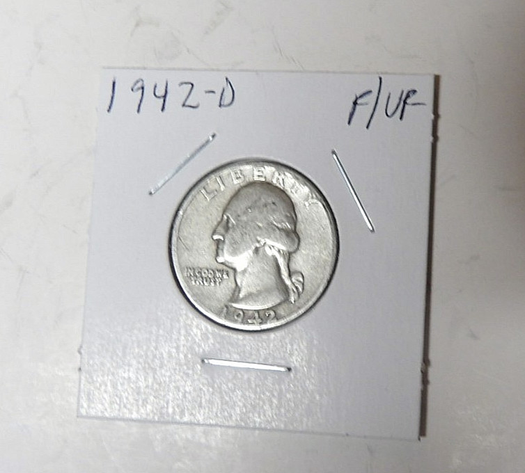 1942-D Washington Silver Quarter F/VF Denver Mint (1126)