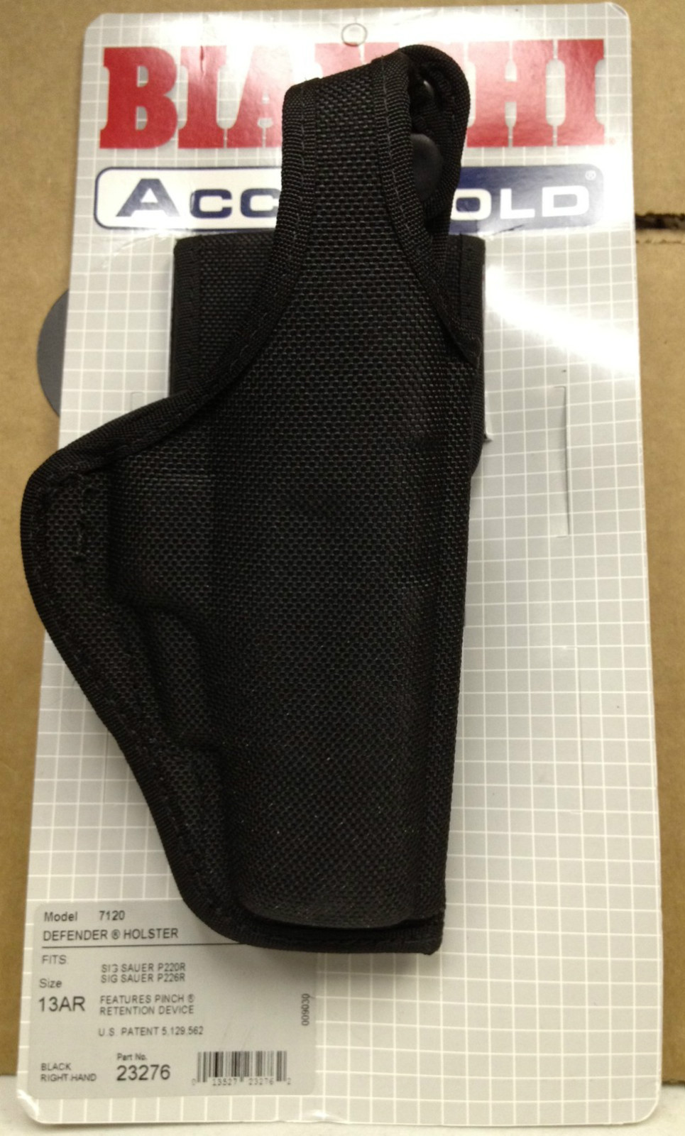 BIANCHI ACCU MOLD 7120 Defender Holster Right Hand Black Size:13AR PN#23276 NEW