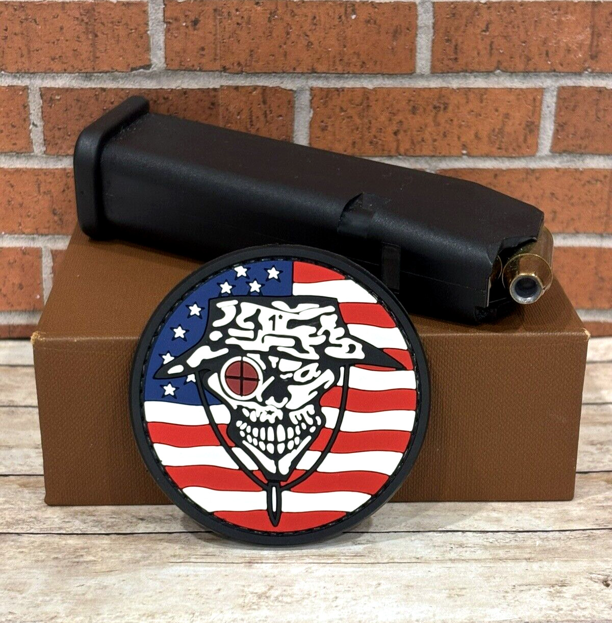 Tactical PVC Flag Patch - Sniper Patch - Morale Skull One Shot Gun Rifle Patch
