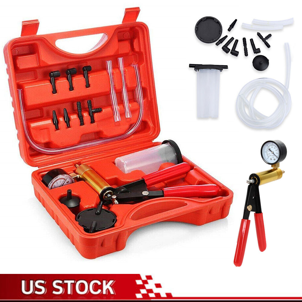 Automotive Manual Brake Bleeding Kit Car Brake Fluid Bleeder Bleeding Kit w/Case