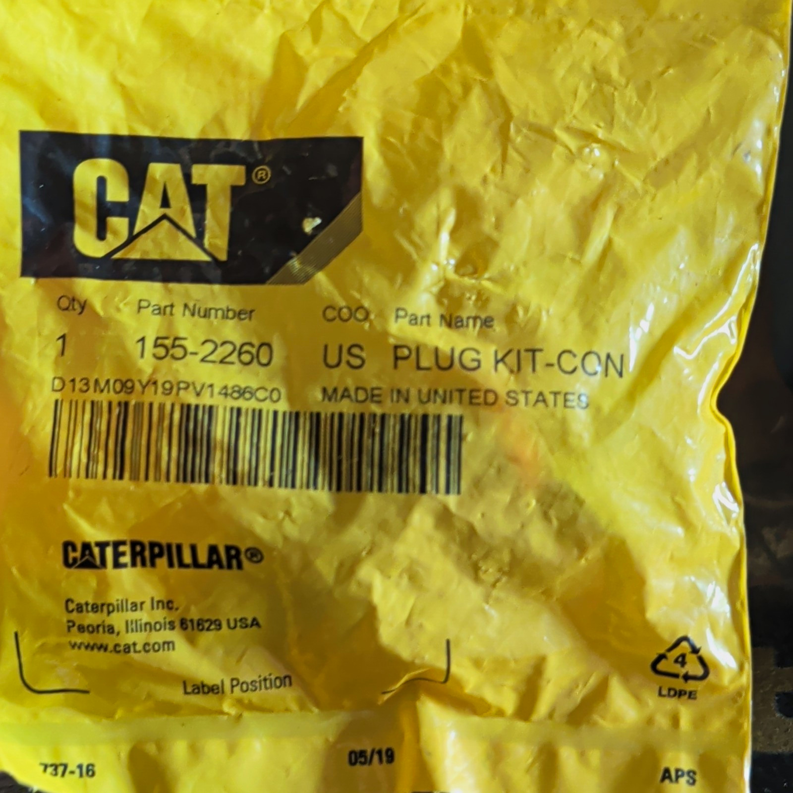 CAT 155-2260 Plug Kit for Caterpillar Heavy Equipment