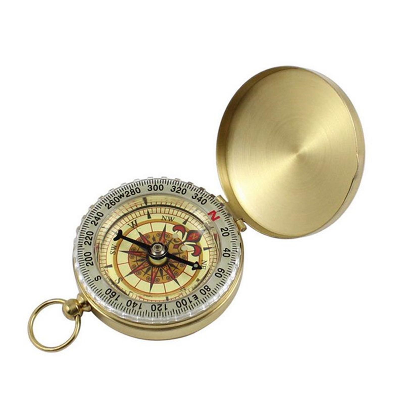 Pocket Brass Watch Style Military Army Luminous Compass Outdoor Camping Hiking