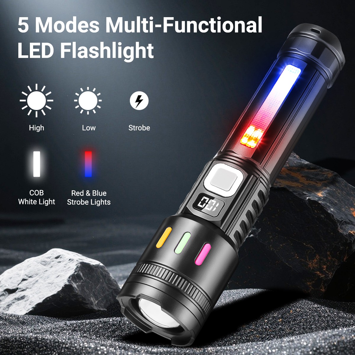 2Pack 99000000lm Tactical Flashlight Super Bright Rechargeable LED Work Lights