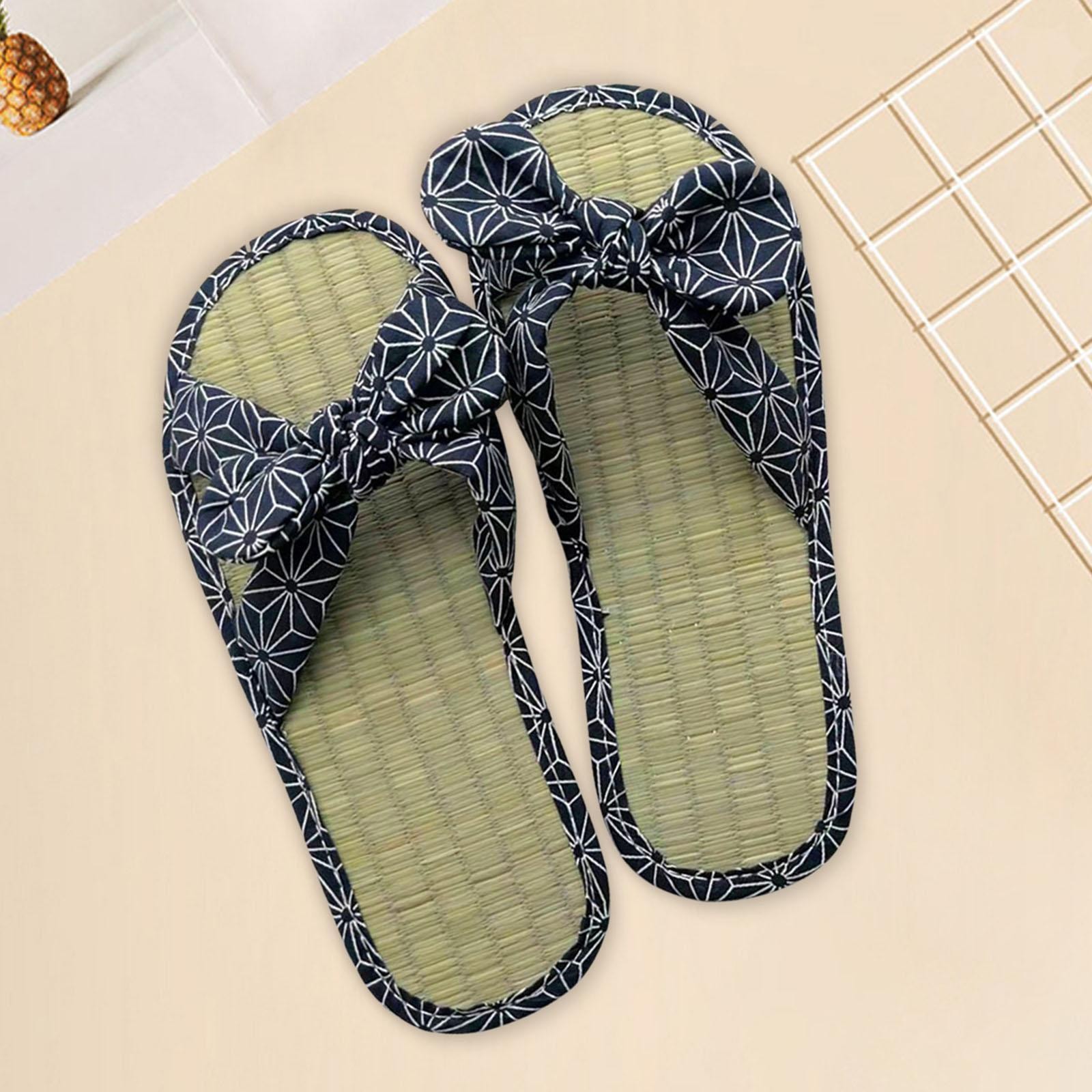 Slides Sandals Open Toe Japanese Style Slip on Versatile Uneven Knots