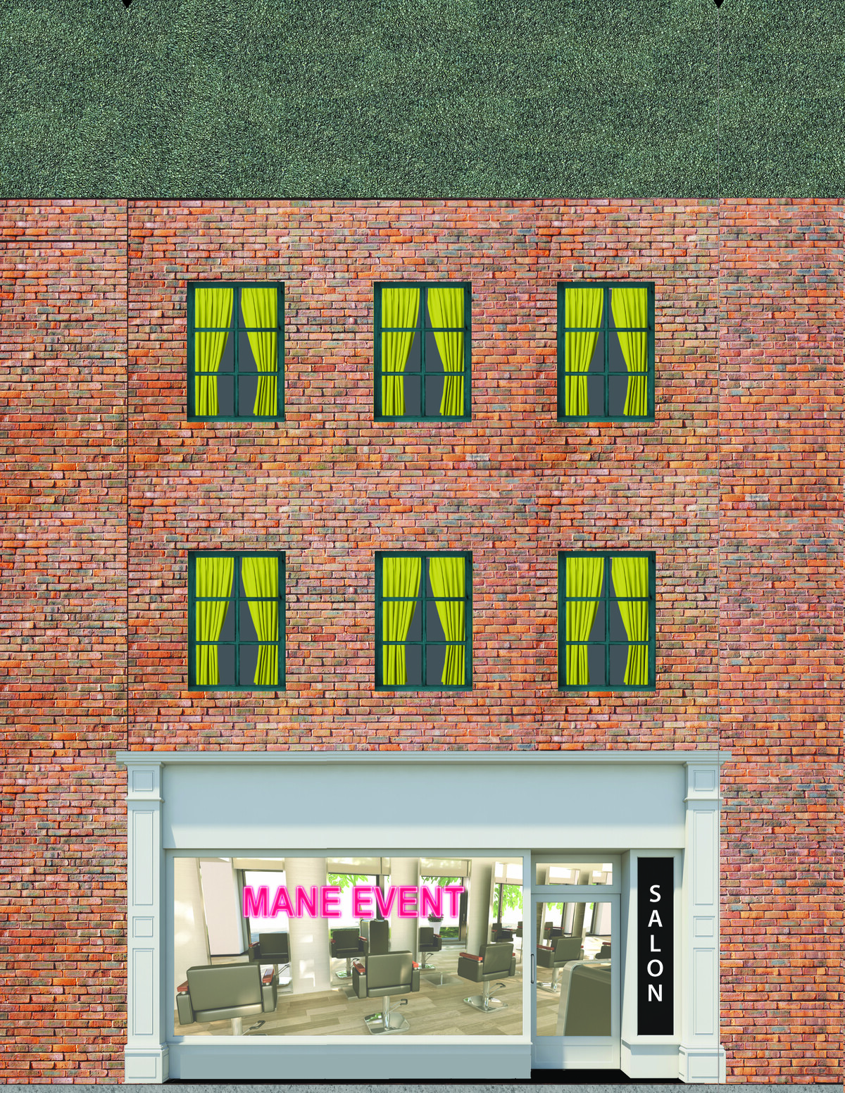 10 Strorefront Flat Buildings for Backgrounds for O Scale Train Layout