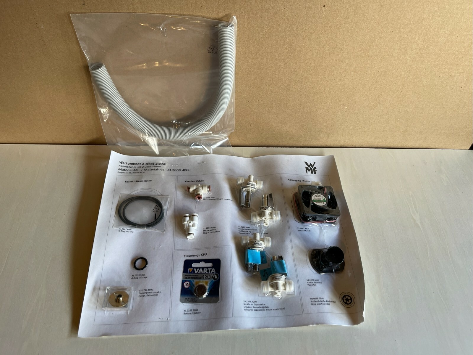 WMF Espresso 8400 Bistro 2 Year Customer Care kit PM Kit P/N 33.2809.4000