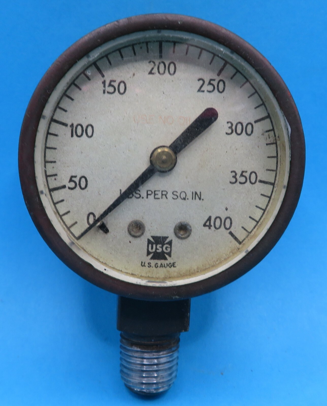 Vintage 1 Brass U.S. GAUGE ACETYLENE Pressure Gauge, 2 1/4” glass Face