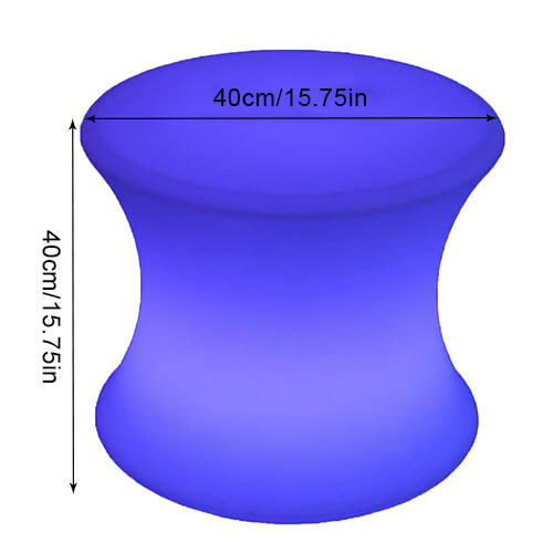 16.5" Rechargeable LED Color Changing Stool with Remote - Waterproof Design