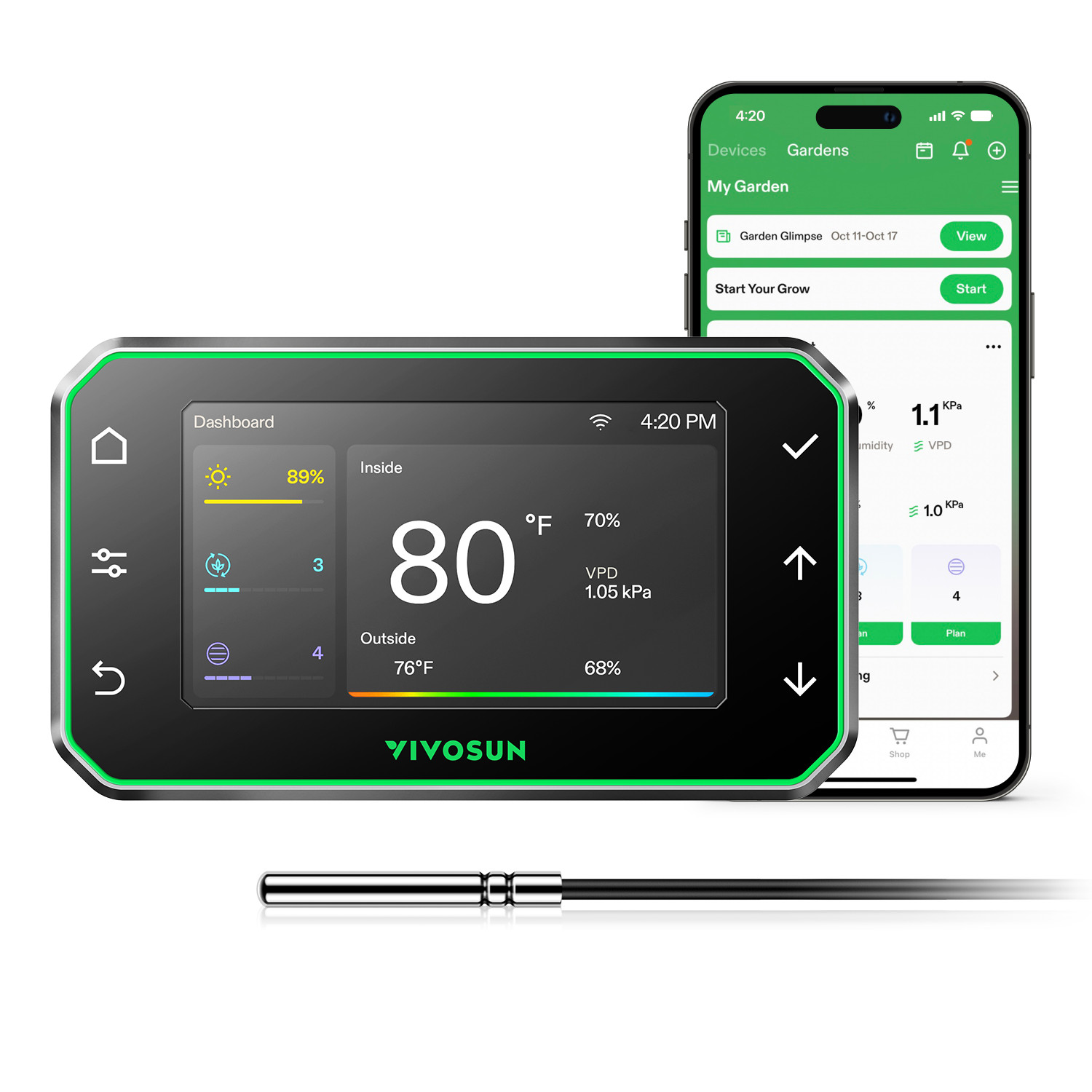 VIVOSUN GrowHub E42A+ Smart Environmental Controller w/ T&H/VPD/Timer/Cycle