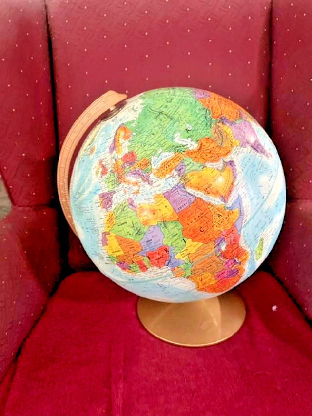Large Rotating World Globe -- Desktop, Free Shipping