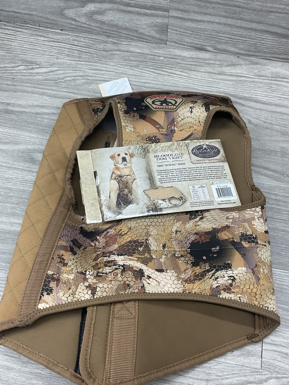 RIG'EM RIGHT WATERFOWL BLOODLINE ELITE DOG VEST OPTIFADE CAMO - XXL