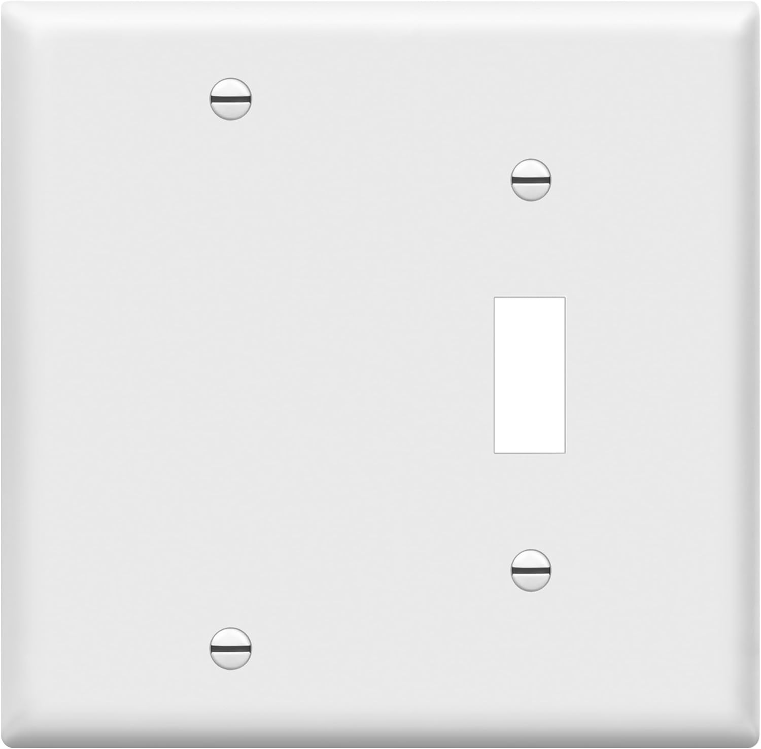 Combination Toggle Switch/Blank Device Wall Plate, Standard Size, 2-Gang 4.5" X
