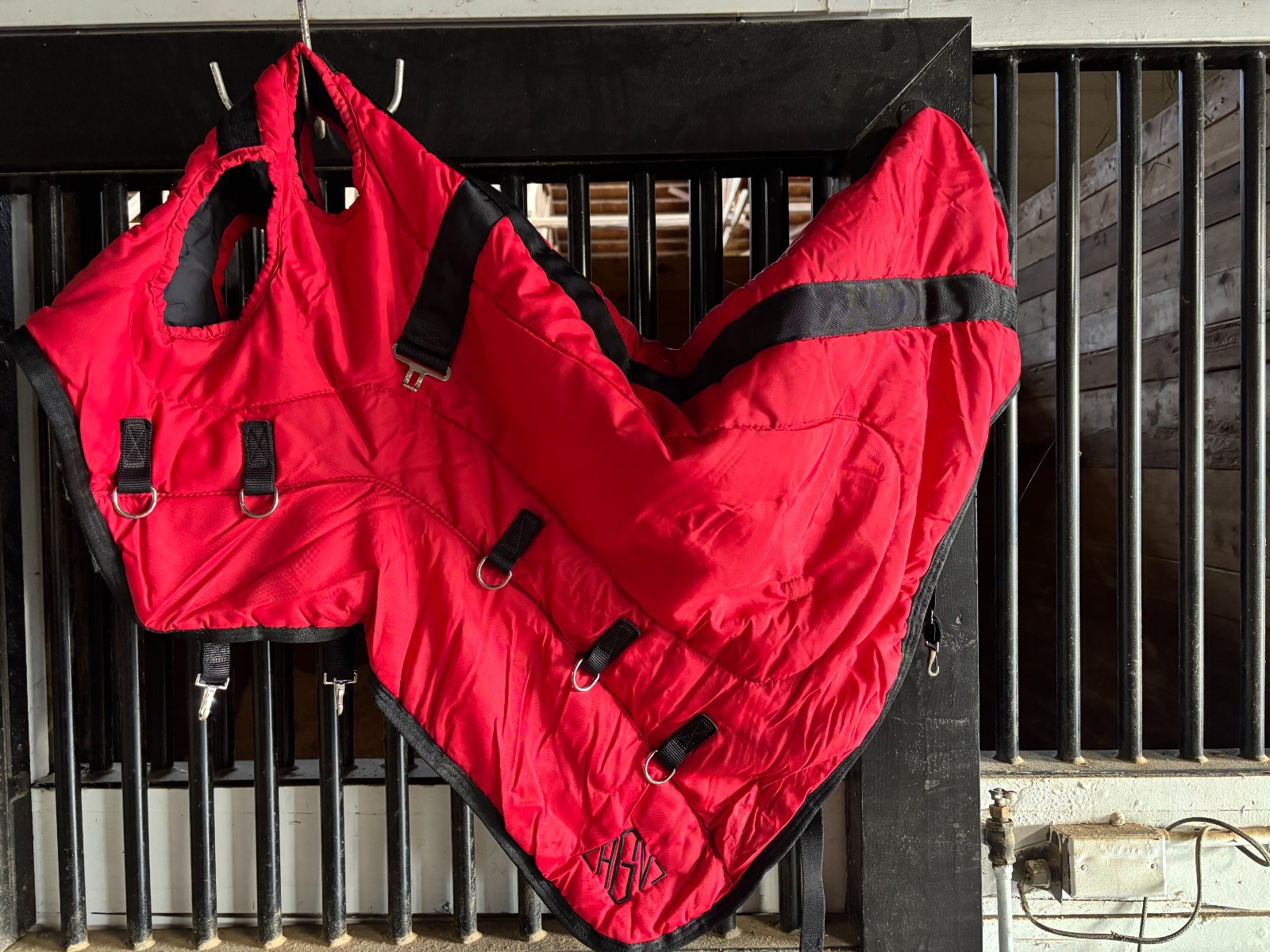 Horse Equine Hood, Red Medium Weight