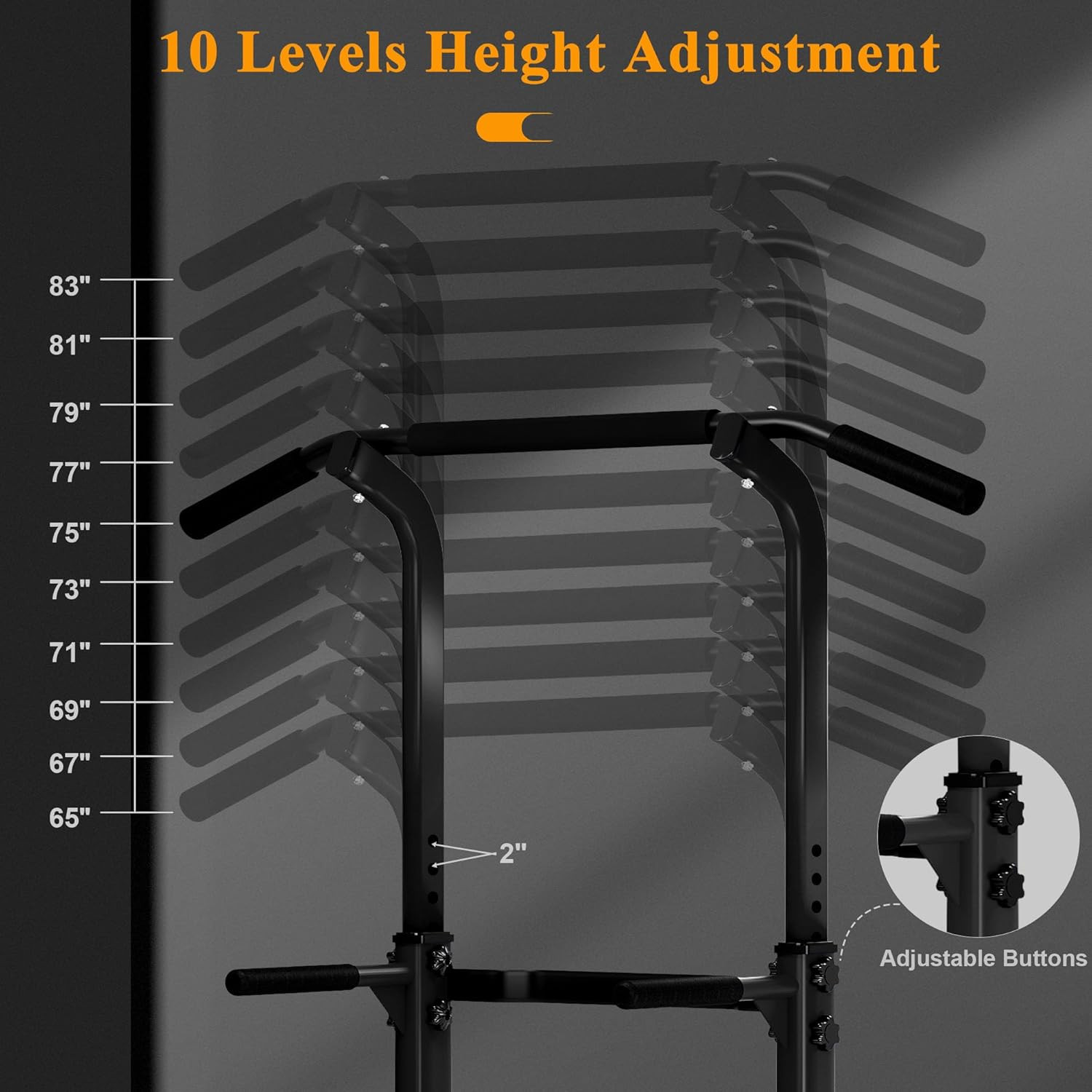 Power Tower Pull up Dip Station Multi-Function Fitness Equipment for Strength Tr
