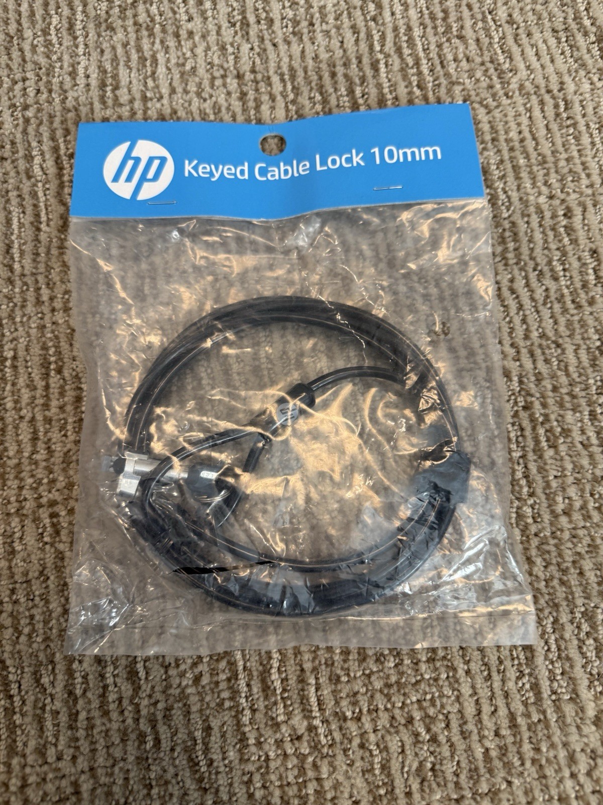 HP Keyed Cable Lock 10mm Laptop Diebstahlsicherung mit  2 Schlüsseln 1,9m