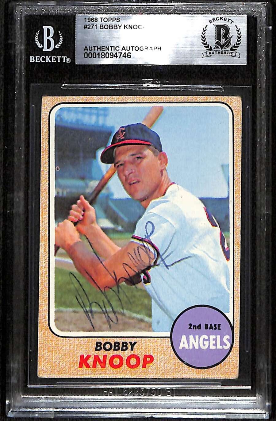 1968 Topps 271 Bobby Knoop  BGS Auto Autographed BAS Authentic C100566