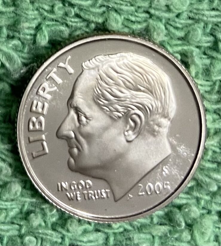 2005-S  **PROOF**  ROOSEVELT DIME ROLL - NICE COIN - L@@K AT PICTURES!!!!!