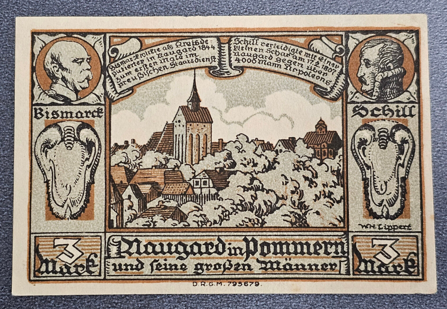 NAUGARD (NOWOGARD) NOTGELD 3 MARK 1922 EMERGENCY MONEY GERMANY [🇩🇪34773]