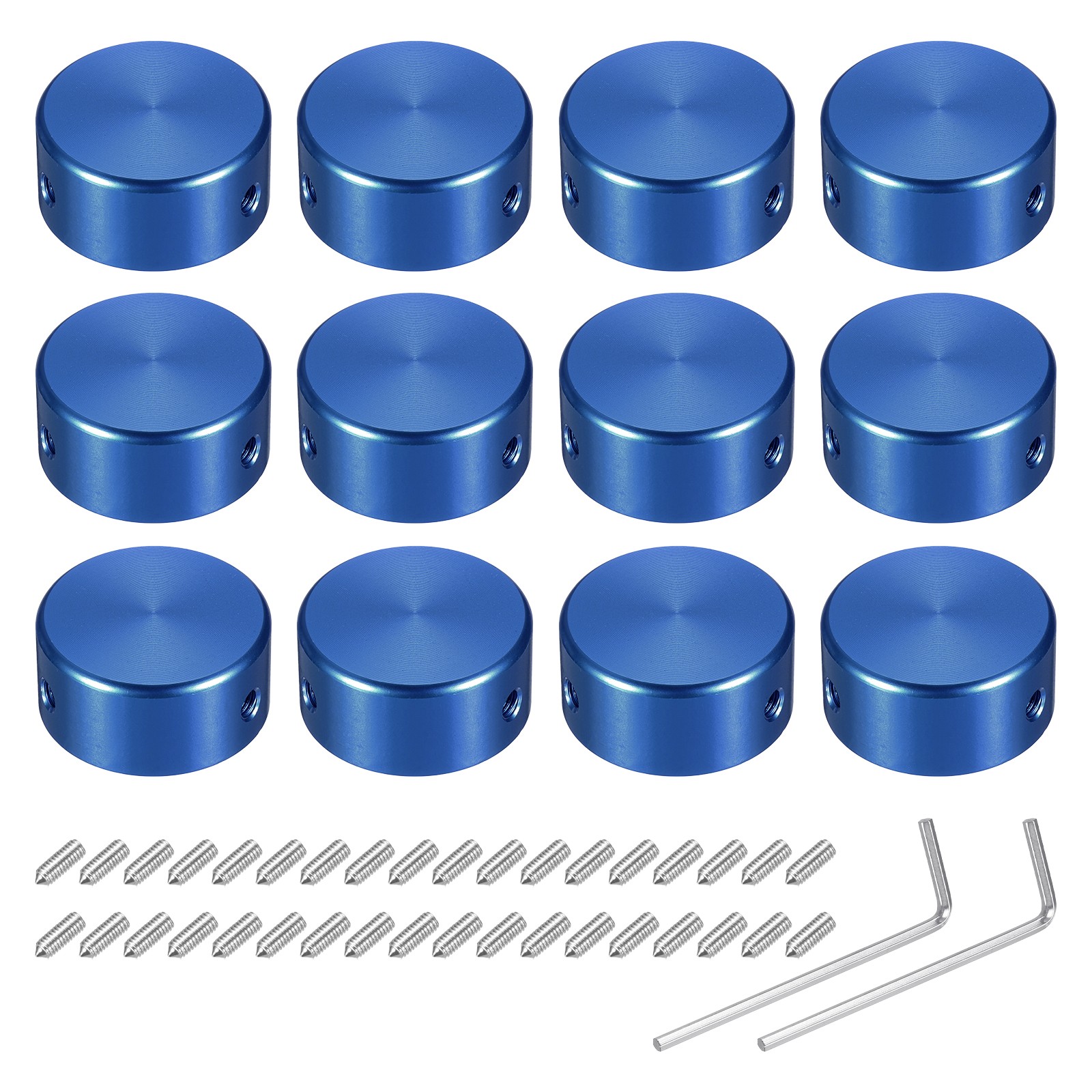 12 Pcs Footswitch Toppers Guitar Pedal Button Caps Footswitch Top Cover, Blue