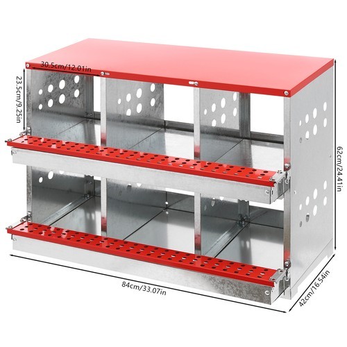 2-Layers 6-Compartments Chicken Nesting Case Chicken Coop Box Nesting Box 50kg