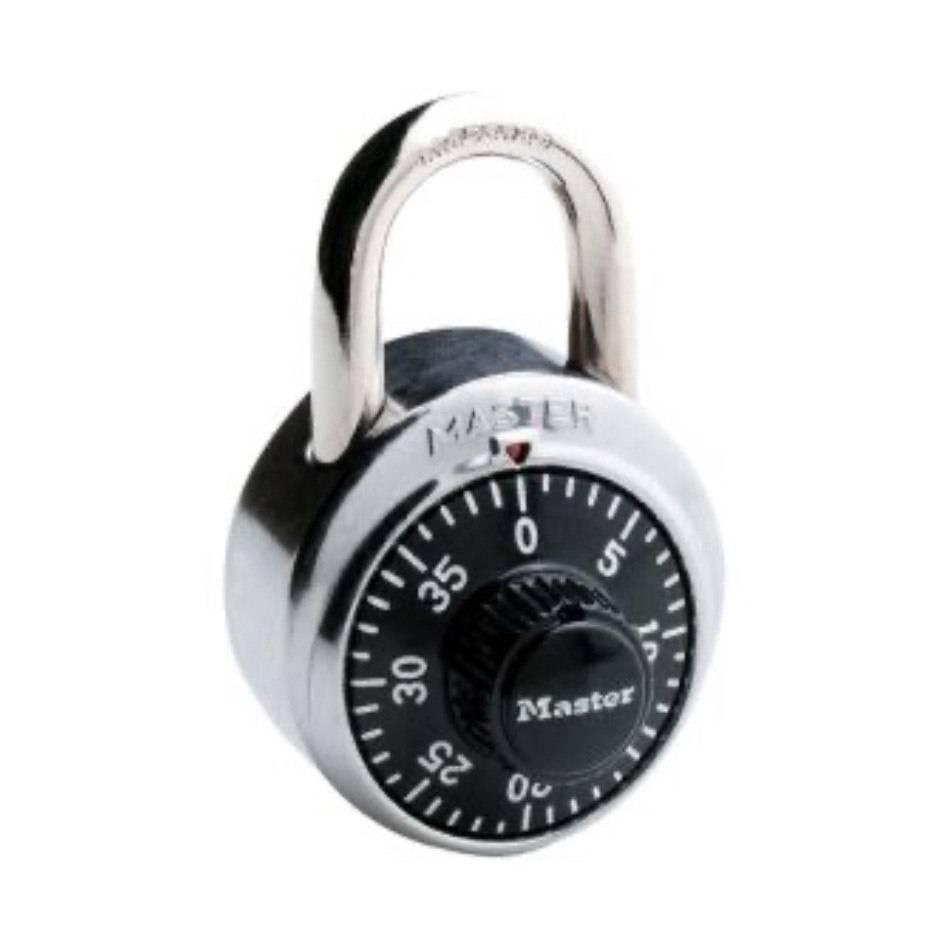 Master Lock 1575 Resettable Combination Padlock, Metal, Black/Silver Dial