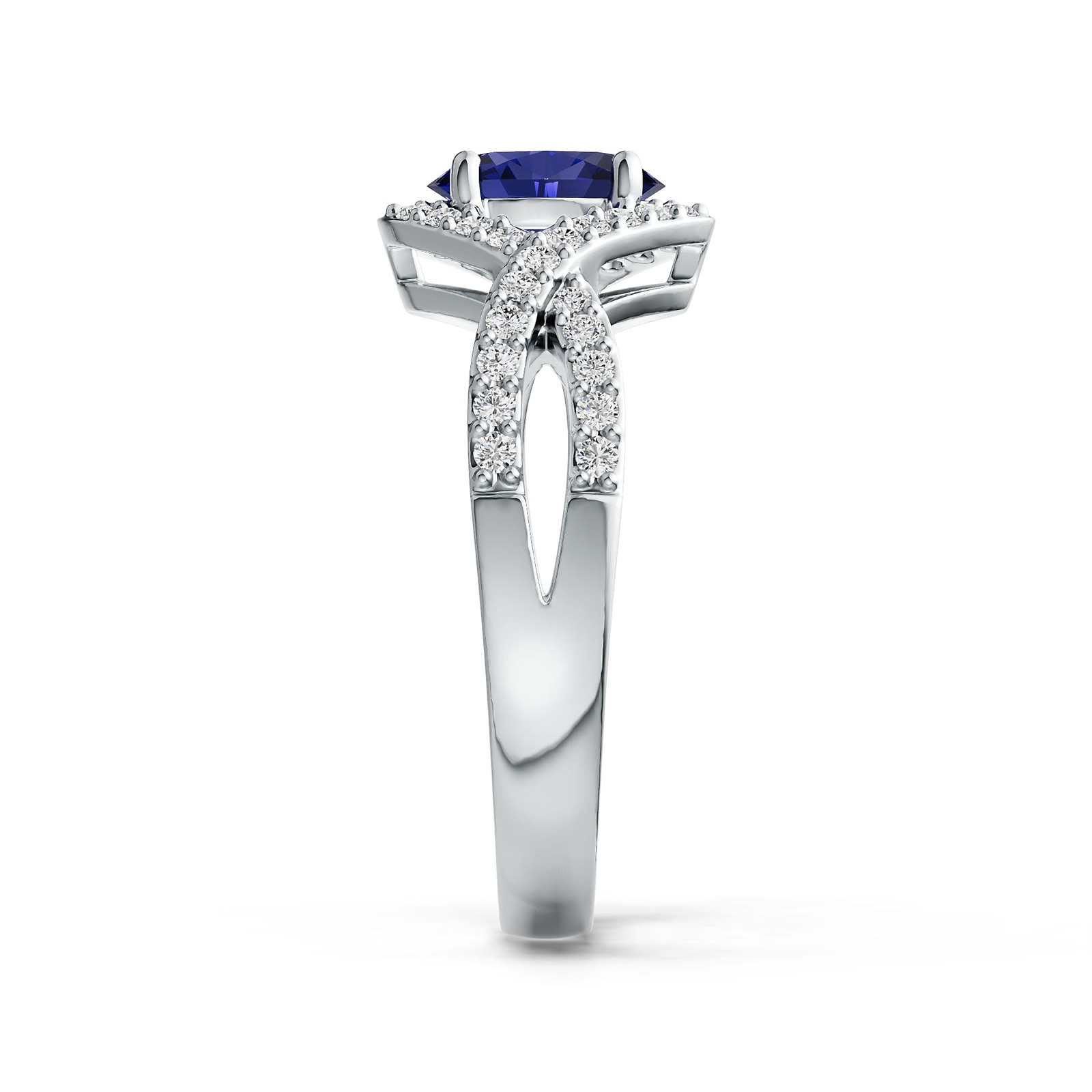 Sterling Silver Semi Mount Ring Setting Oval OV 7X5mm with White Topaz