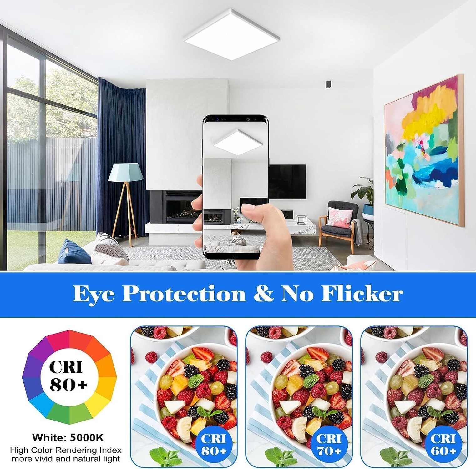 Motion Sensor Ceiling Light Wired, 12 Inch 5000K LED Flush Mount Ceiling Ligh...
