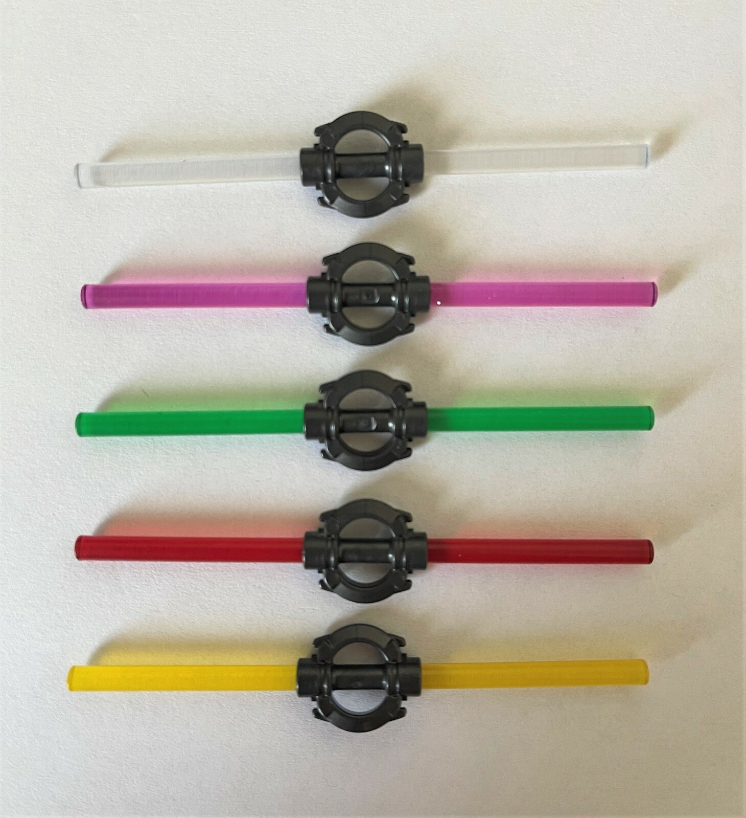 Lego mini figure Trans (x5) Double Bladed Lightsabers assorted colors
