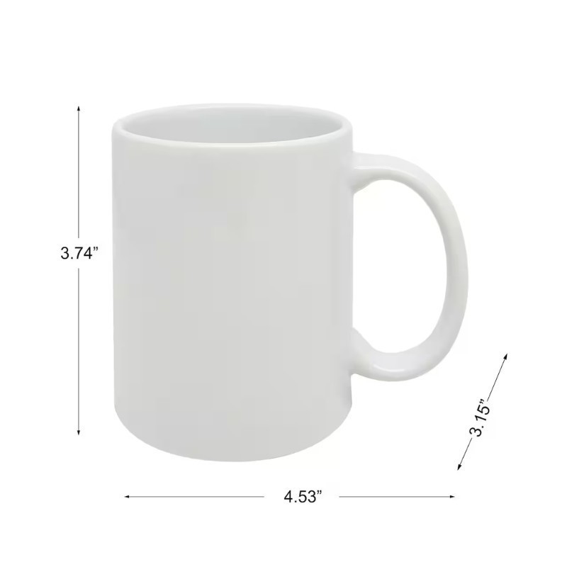 White Ceramic Mugs 12 oz Sublimation Blanks (2 Pack)
