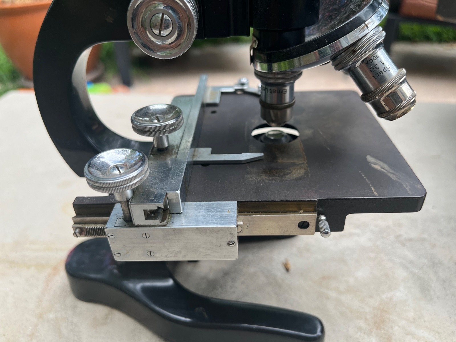 Vintage Ernst Leitz Wetzlar Microscope With Case, Lenses