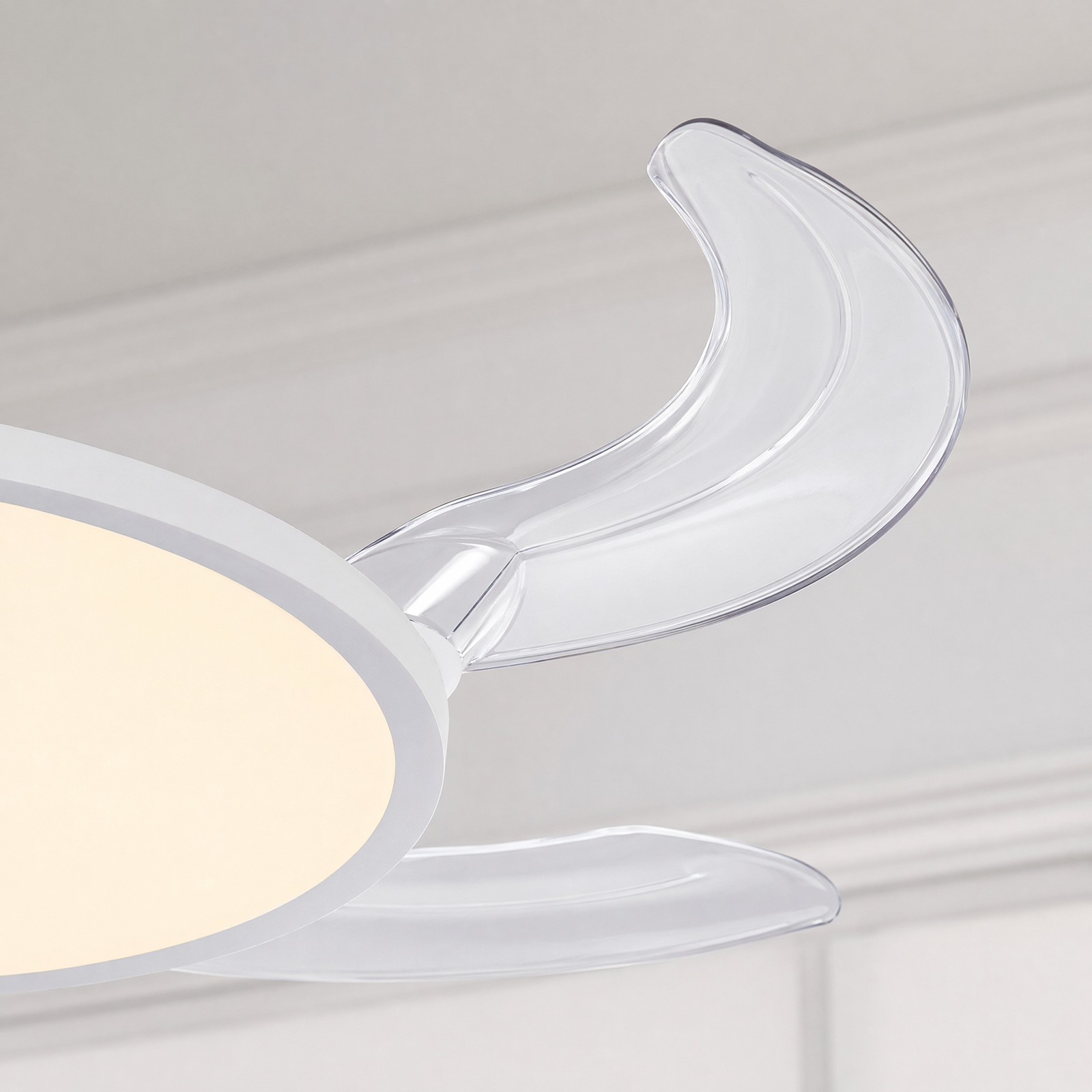 42 inch White Low Profile Retractable LED Ceiling Fan Remote Control with Light