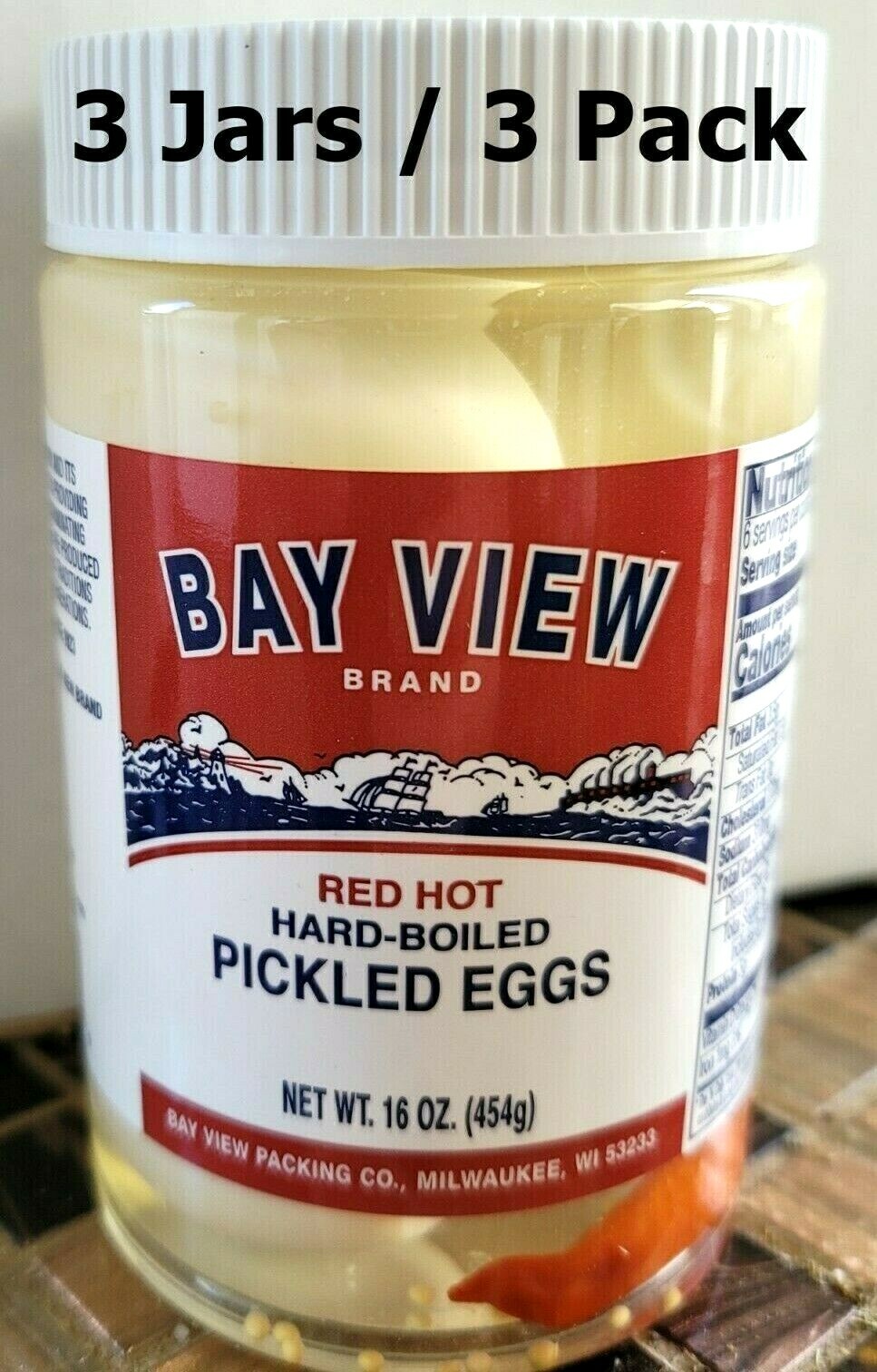 Pickled Red Hot Hard Boiled Eggs 3 Pack Keto Bay View Packing Free Ship
