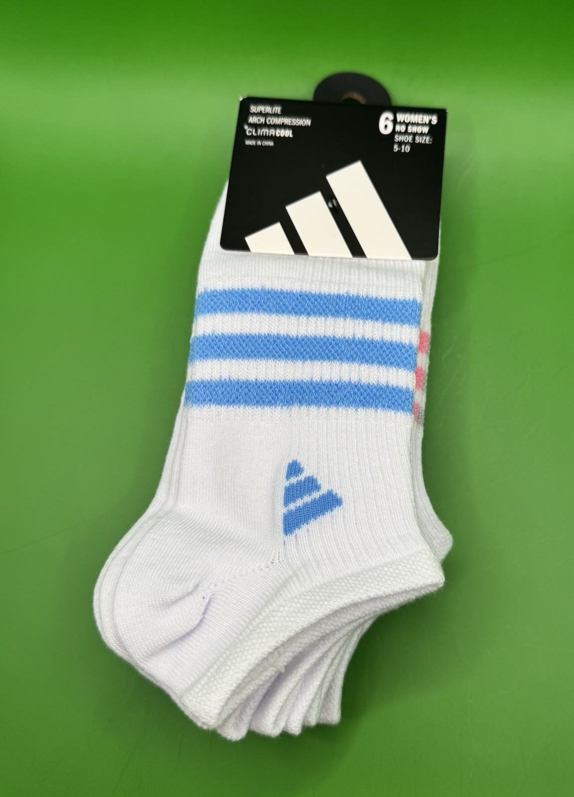 Adidas Womens Superlite Arch Support Compression No Show Socks Multicolor M 5-10