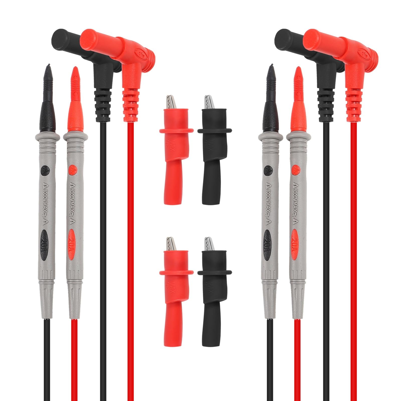 DIANN 2 Sets Multimeter Test Leads Kit Banana Plug with Push On Alligator Cli...