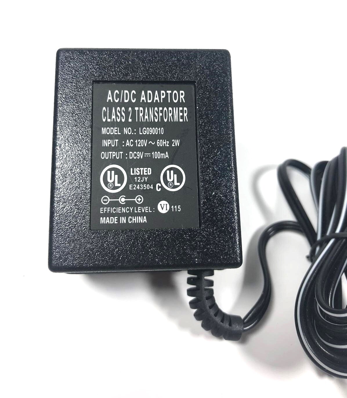 AC/DC Charger Adapter LG090010 Class 2 Transformer Power Supply 9V