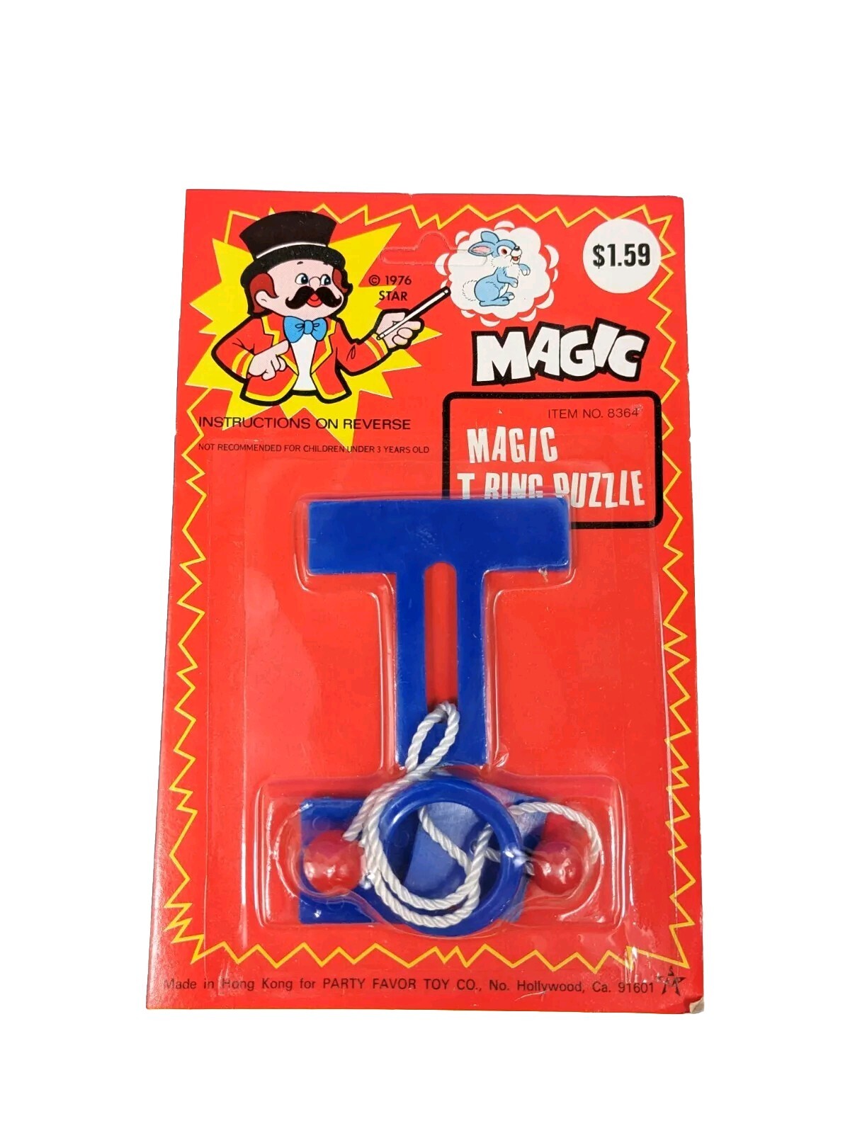 Magic T Ring Puzzle Toy Vintage 1976 New in Package NOS