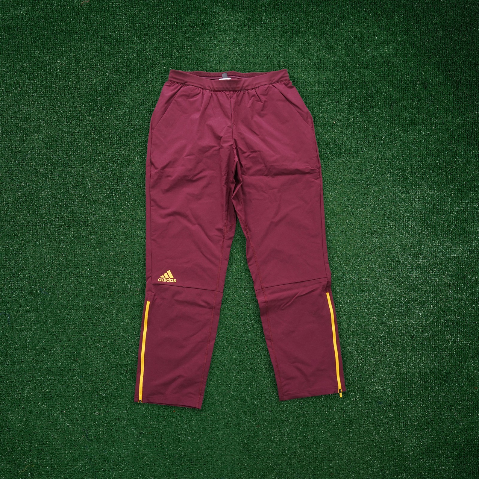 Adidas Men's Maroon 2018 Sideline Squad Woven Blank Performance Tapered Pants