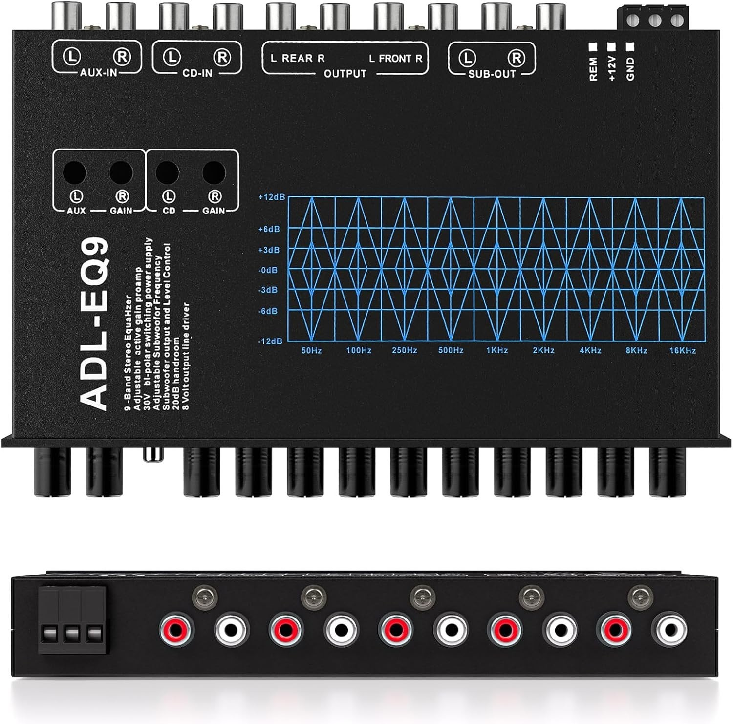 Car Audio Equalizer with Subwoofer Frequency Control^