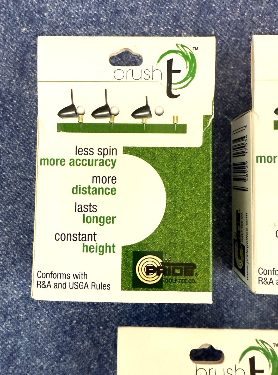 5 Packages ~ Brush T~ Driver ~ Golf Tees ~ 3 Tees Per Pack ~ New Old Stock