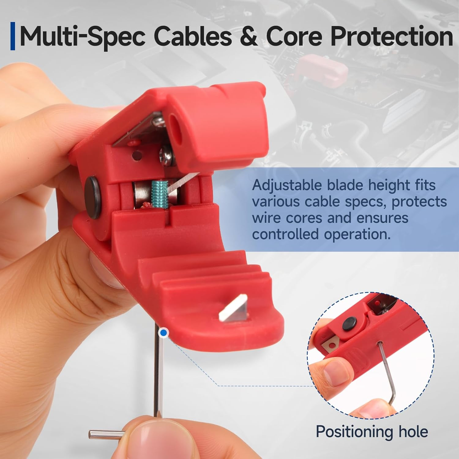 round Cable Stripper for AWG 12 to 4/0, Adjustable Cable Jacket Stripper,Wire...
