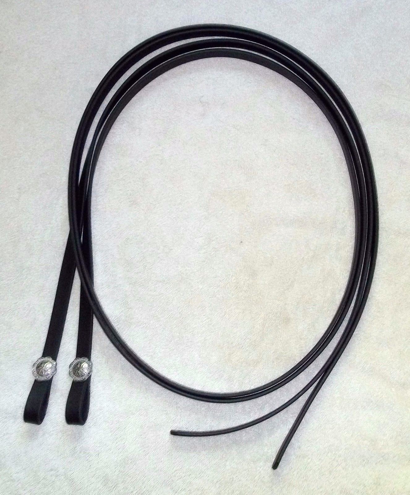 3/4 x 7' or 8' Split Reins Black Beta Biothane Rein Bridle Horse Show Trail pony