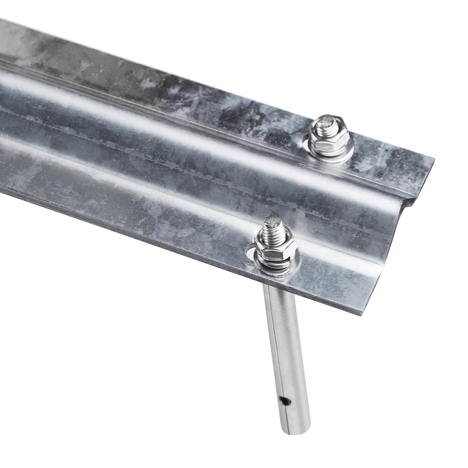 Evecad V Track for Sliding Door, 12FT Galvanized Inverted 12FT, Silver