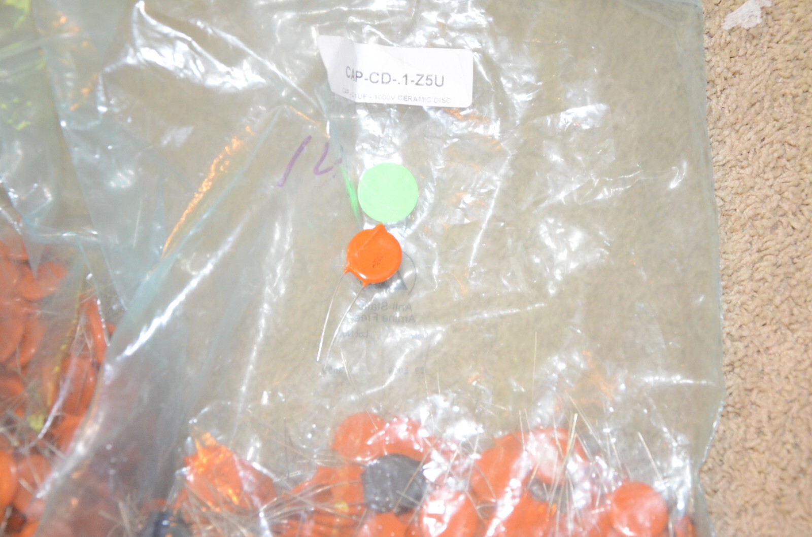 Cera-Mite .1uf 1000 Volt Ceramic Disc Capacitor Lot of 6 CT 565R10GAP10 Z5U 565R