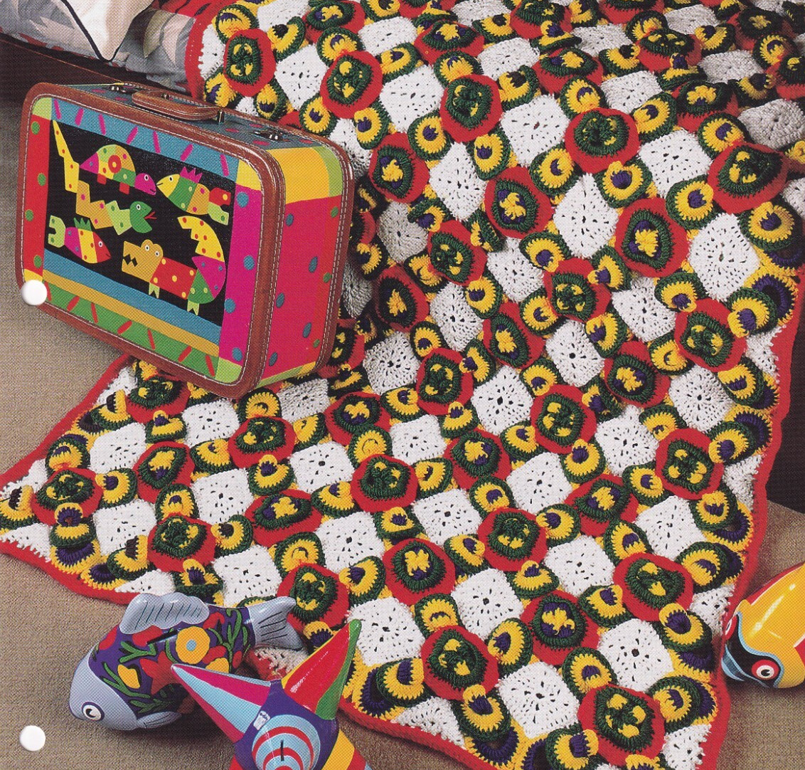 Annie's Crochet Afghan CRAYON CIRCLES Pattern Leaflet