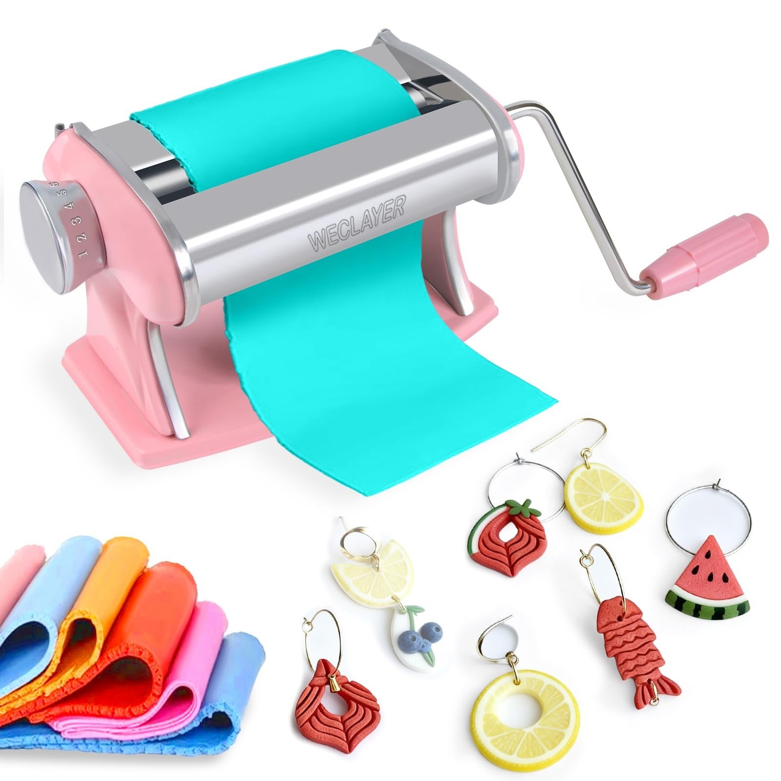 Polymer Clay Press Machine,Clay Roller Machine,Includes Clamp and Hand Crank,...